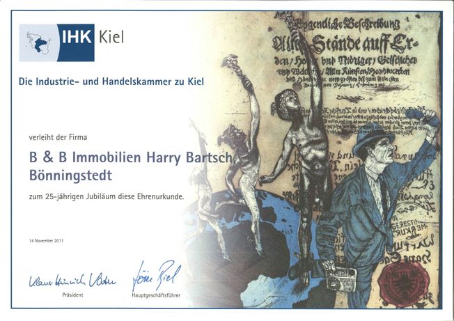 B und B Immobilien wer sind wir Zertifikat Harry Bartsch